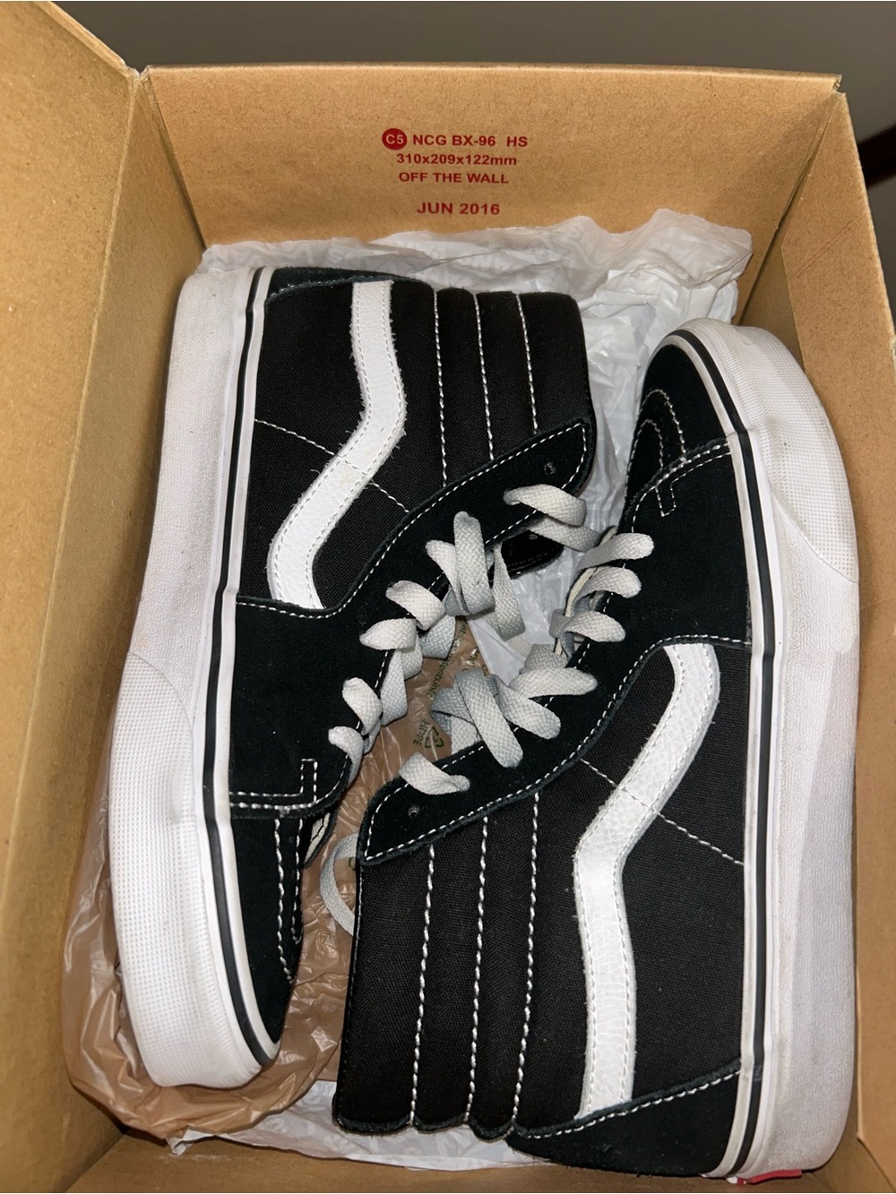 Vans Black/White Sk8-Hi Shoes